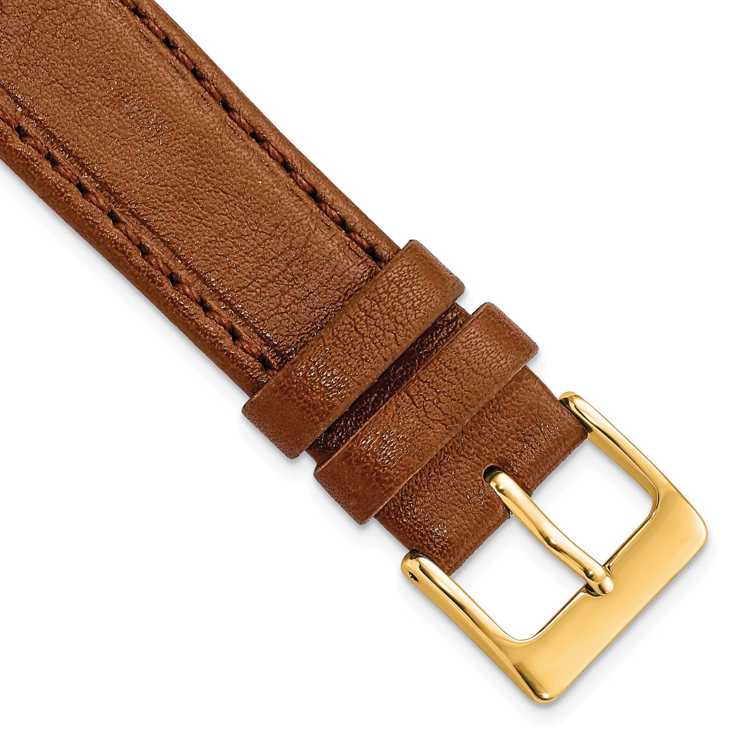 Debeer 18mm Havana Brown Genuine Calf Leather with Gold-Tone Buckle 7.5 Inch Watch Band BAY360-18 1…