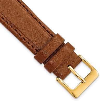 Debeer 18mm Havana Brown Genuine Calf Leather with Gold-Tone Buckle 7.5 Inch Watch Band BAY360-18 1…