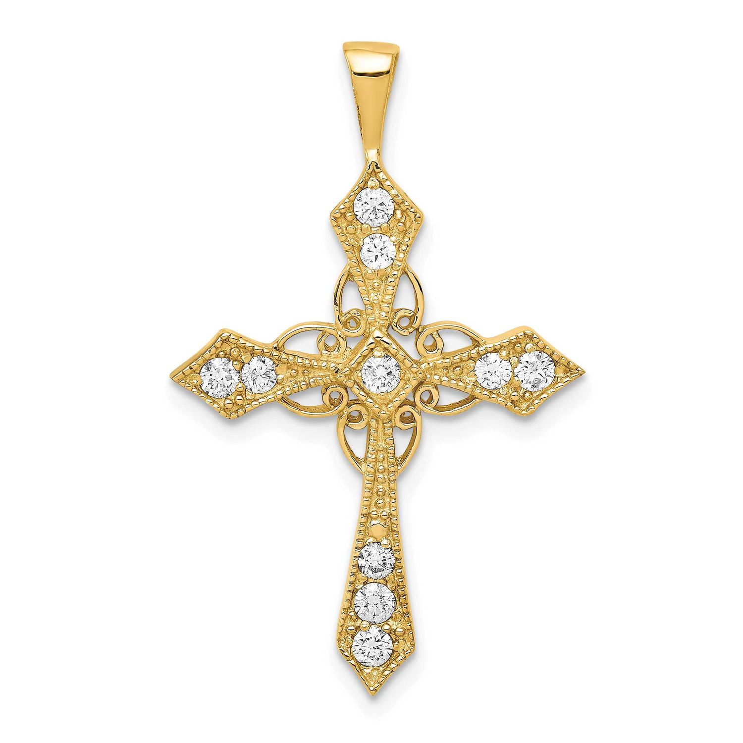 Aa Diamond Passion Cross Pendant 14k Gold PM5082-033-YA