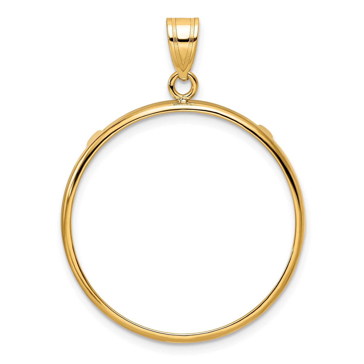 27.0mm Prong Coin Bezel Pendant 10k Gold Polished 10C1801/27.0
