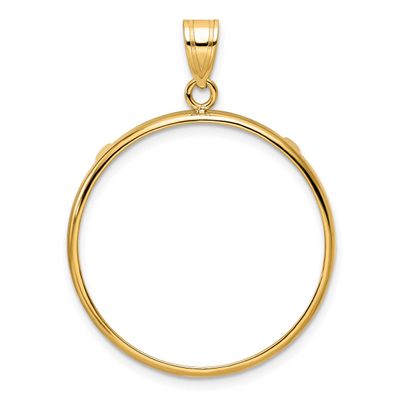 27.0mm Prong Coin Bezel Pendant 10k Gold Polished 10C1801/27.0