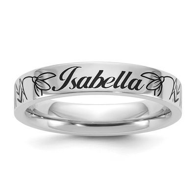Name and Birth Flower Ring 14k White Gold XNR131W