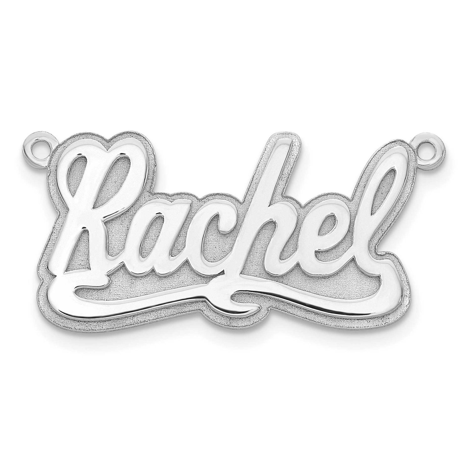 3D Polished Name Plate Sterling Silver Rhodium-plated XNA240SS 191101542329
