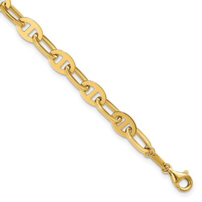 Fancy Link Bracelet 14k Gold Polished LF1854-7.5 196904334157