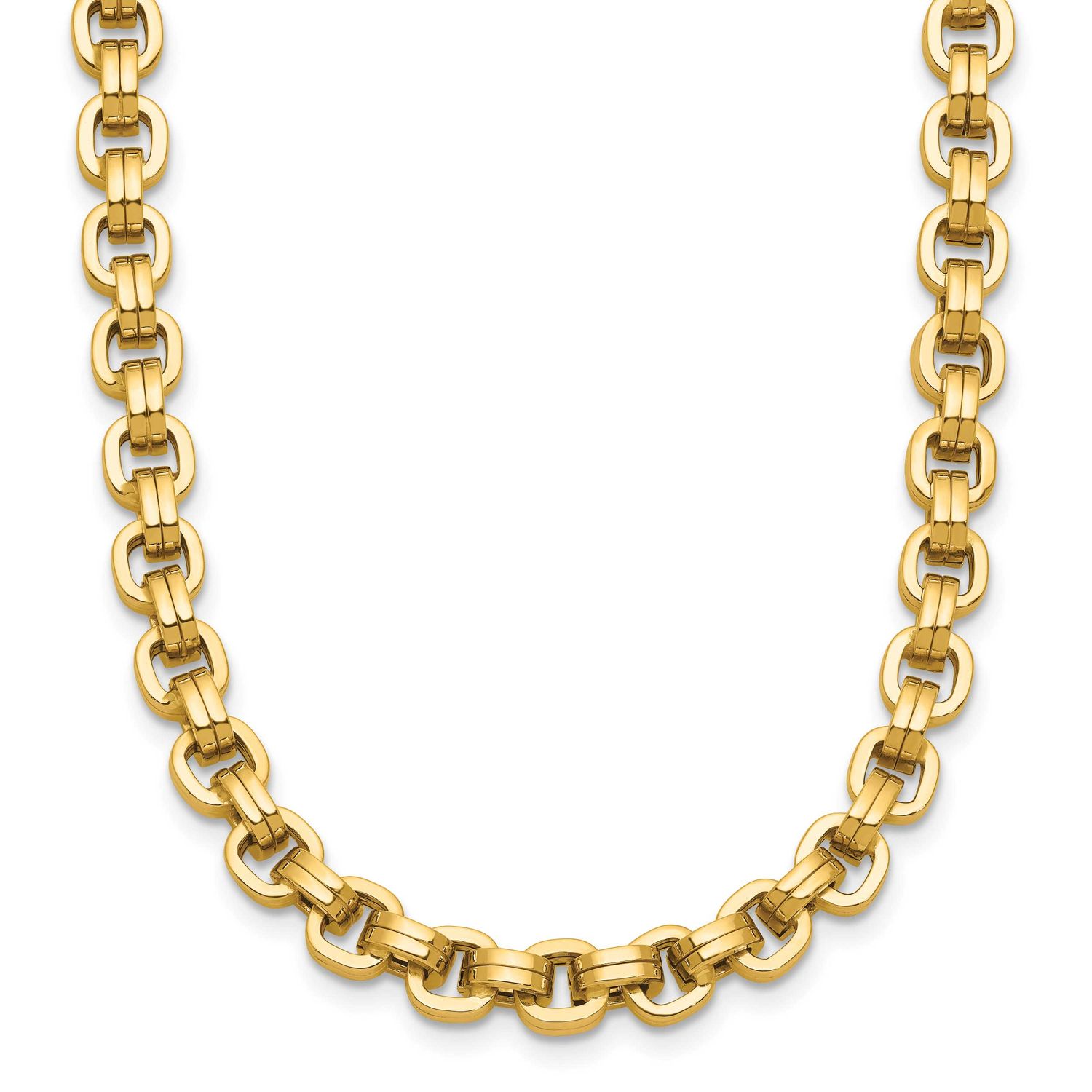 Fancy Link Necklace 14k Gold Polished LF2143-18 196904317501