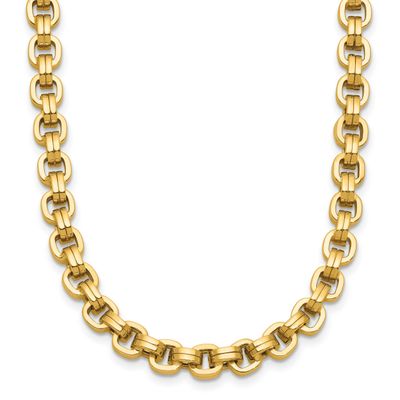 Fancy Link Necklace 14k Gold Polished LF2143-18 196904317501