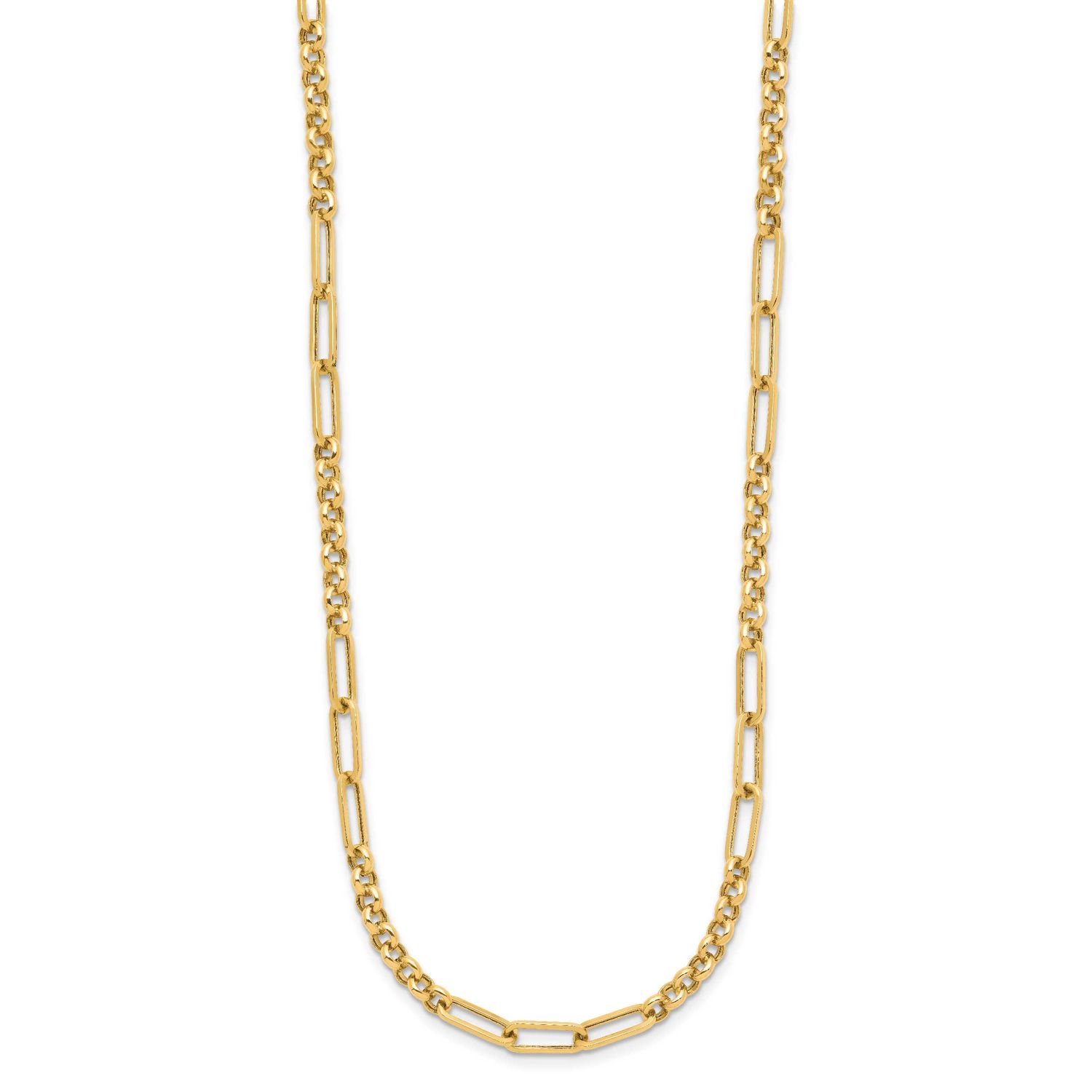 Fancy Link Necklace 14k Gold Polished LF1839-17 196904333082