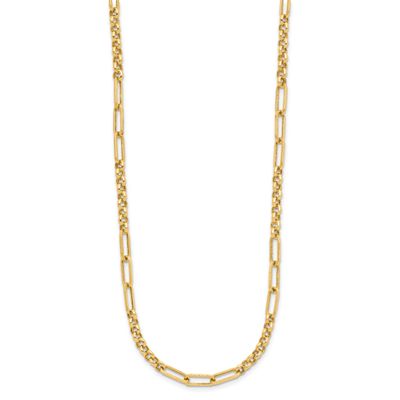 Fancy Link Necklace 14k Gold Polished LF1839-17 196904333082