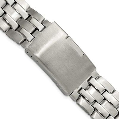 Debeer 20mm Satin and Polished Stainless Steel Folded Link Style with Push-Button Deployment 7.75 I…