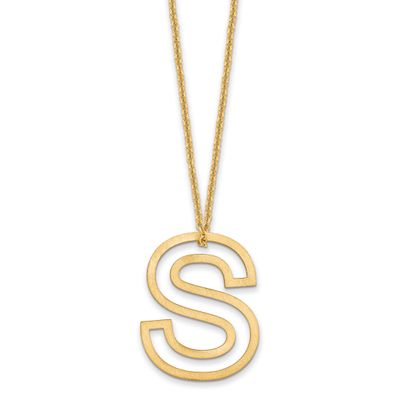 Cut Out Slide Initial S Necklace 14k Gold XNA1474Y/S