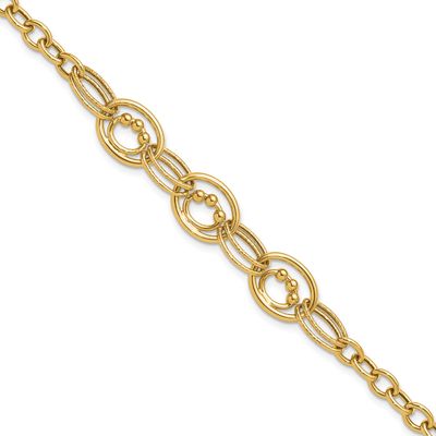 Textured Fancy Link Bracelet 10k Gold Polished 10LF644-7.5 196904340592