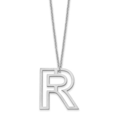 Cut Out Slide Initial R Necklace 14k White Gold XNA1474W/R
