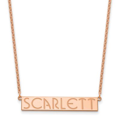 7-9 Letter Name Bar Necklace Sterling Silver Rose-plated XNA1530RP