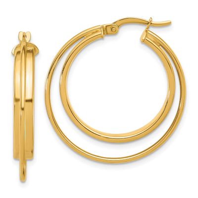 Hoop Earrings 14k Gold Polished LE2662 196904337875