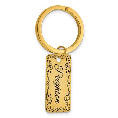 Two Sided Personalized Key Chain Sterling Silver Gold-plated XNA1483GP