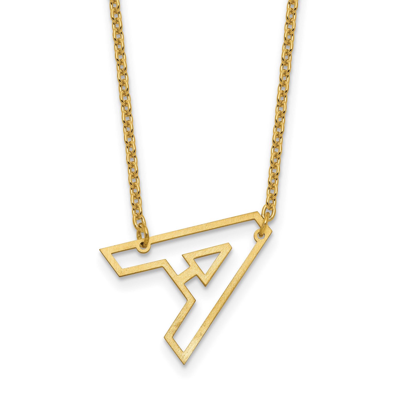Sideways Cut-Out Initial A Necklace 10k Gold 10XNA1473Y/A