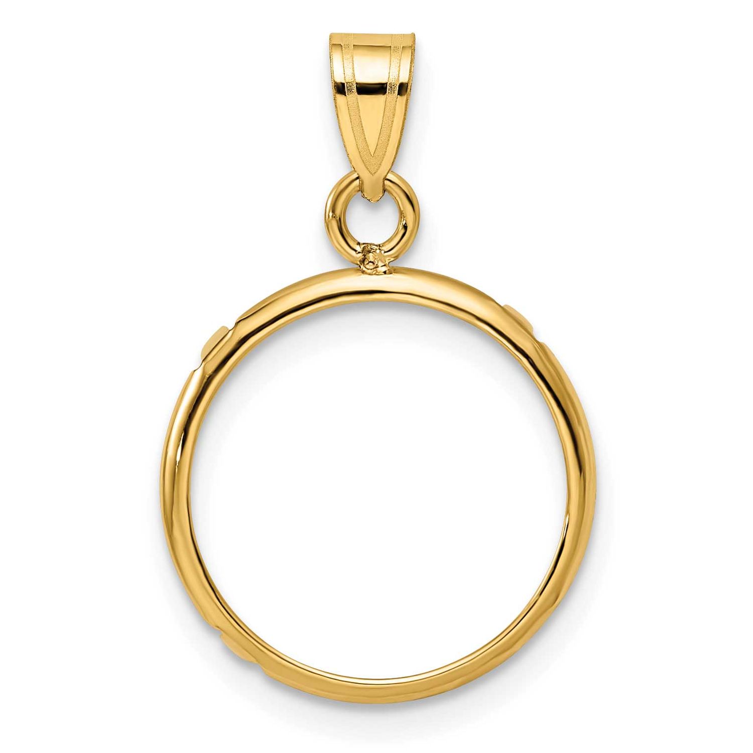 15.0mm Prong Coin Bezel Pendant 10k Gold Polished 10C1801/15.0