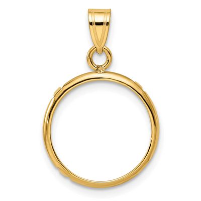15.0mm Prong Coin Bezel Pendant 10k Gold Polished 10C1801/15.0