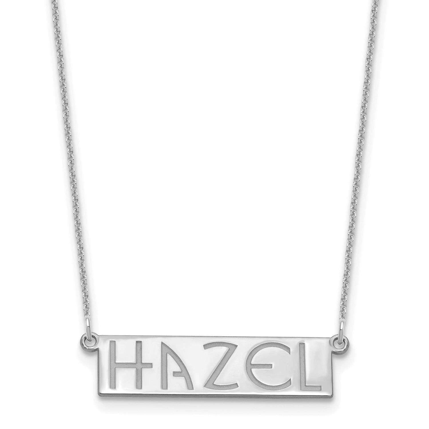 4-6 Letter Name Bar Necklace 10k White Gold 10XNA1529W