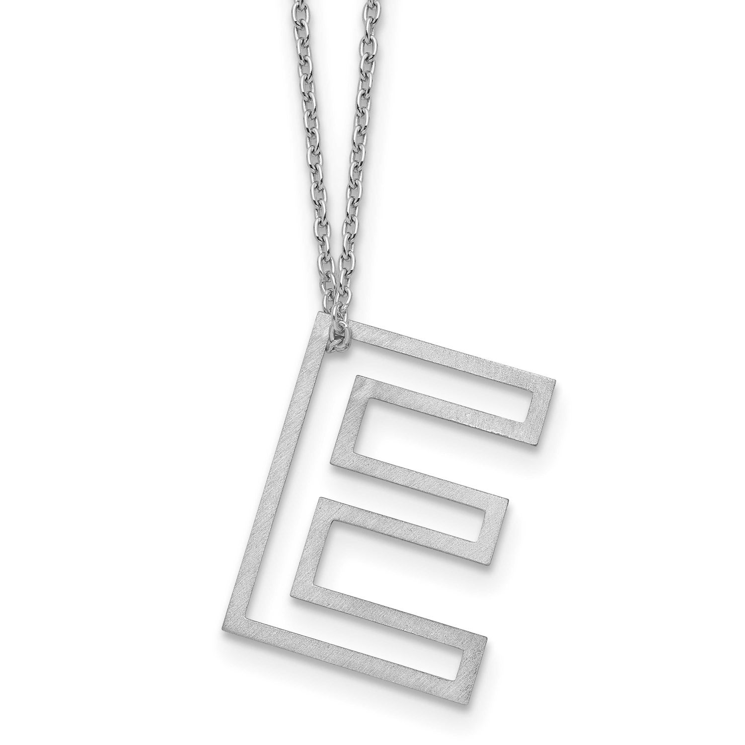 Cut Out Slide Initial E Necklace 10k White Gold 10XNA1474W/E