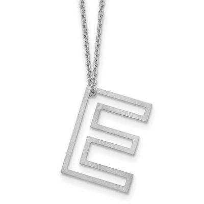 Cut Out Slide Initial E Necklace 10k White Gold 10XNA1474W/E