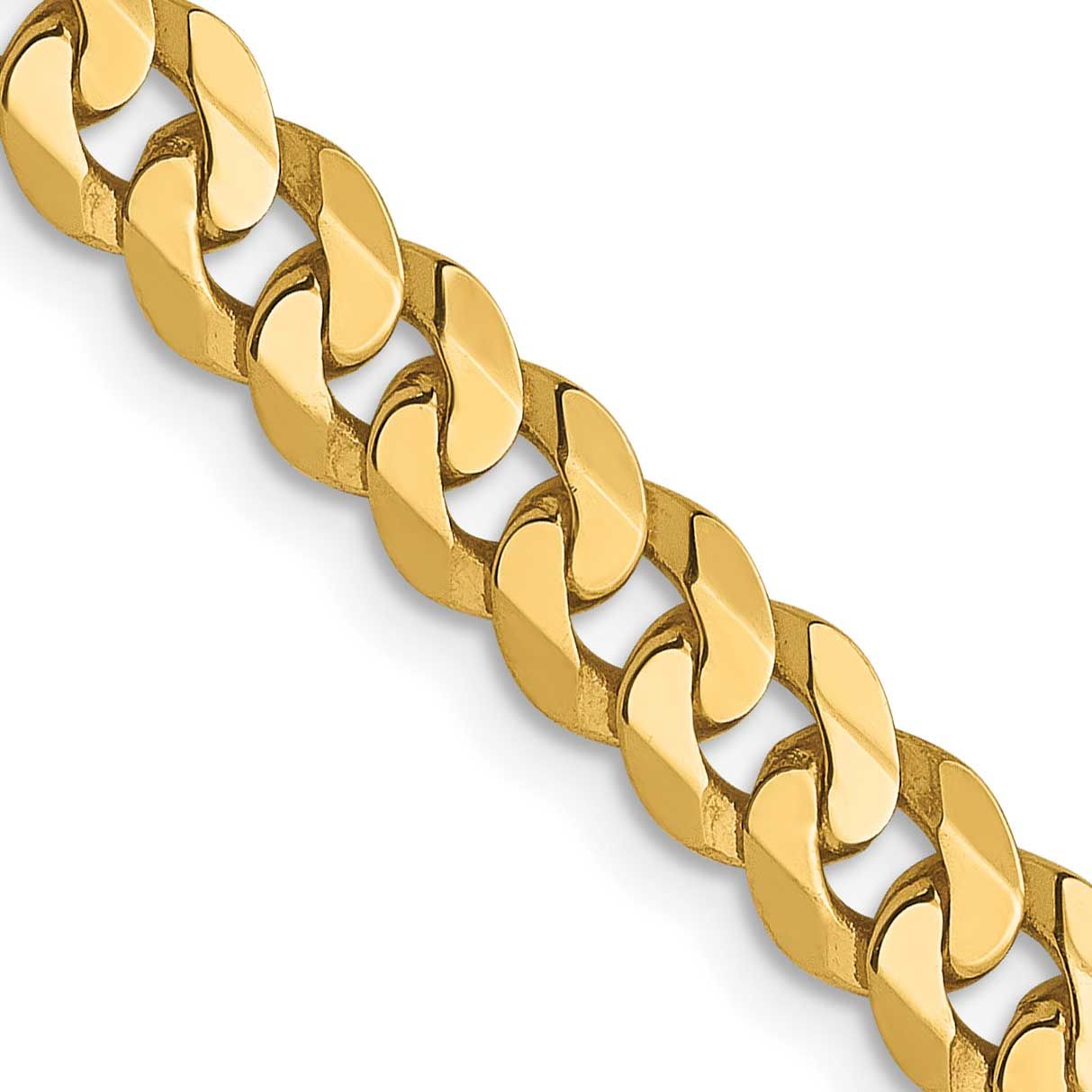4.5mm Flat Beveled Curb Chain 18 Inch 14k Gold 1239-18