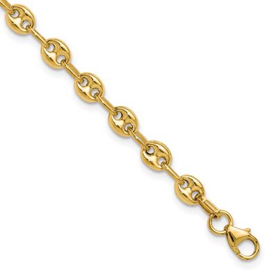 Puffed Mariner Link Bracelet 14k Gold Polished LF2109-7.5 196904275818