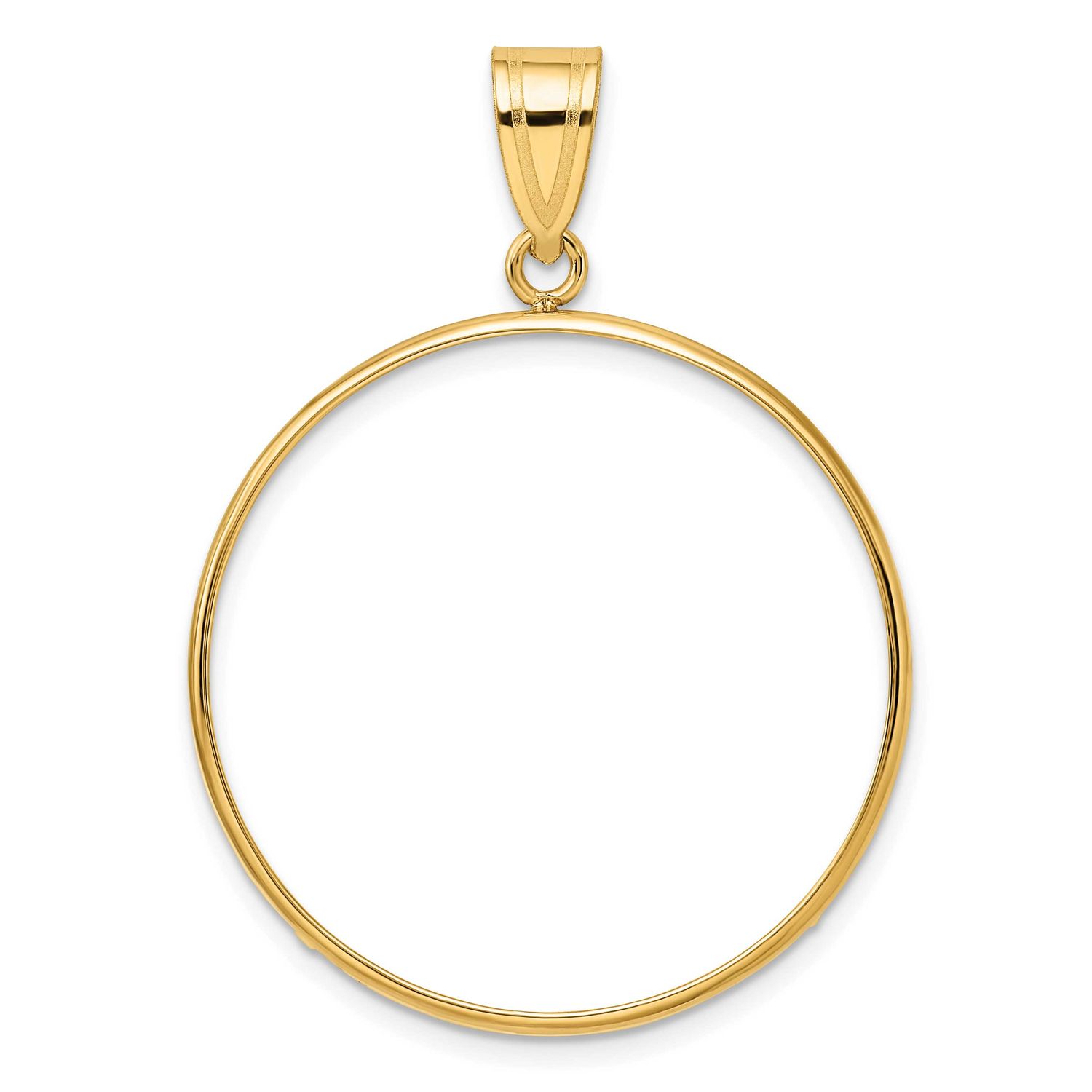 30.0mm Prong Coin Bezel Pendant 10k Gold Polished 10C1801/30.0