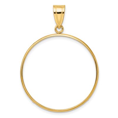 30.0mm Prong Coin Bezel Pendant 10k Gold Polished 10C1801/30.0