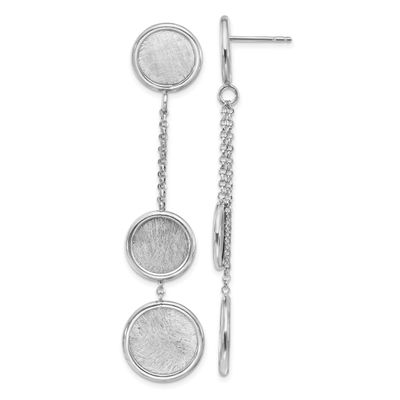 Radiant Essence Polished/Scratch Earrings Sterling Silver Rhodium-plated QLE1502 196904346723