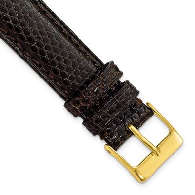 Debeer 17mm Black Genuine Lizard Leather with Gold-Tone Buckle 7.5 Inch Watch Band BA145-17 8867741…