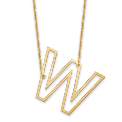 Sideways Cut Out Initial W Necklace 10k Gold 10XNA1473Y/W