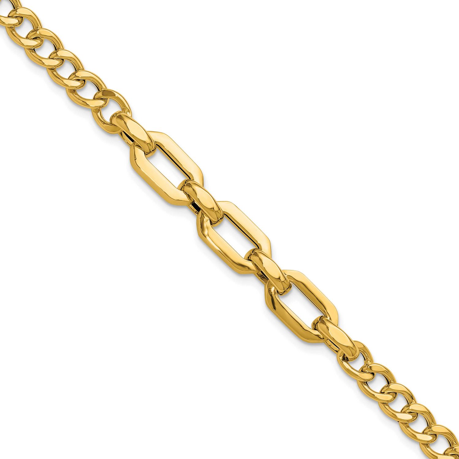 Fancy Link Bracelet 14k Gold Polished LF2112-8 196904316962