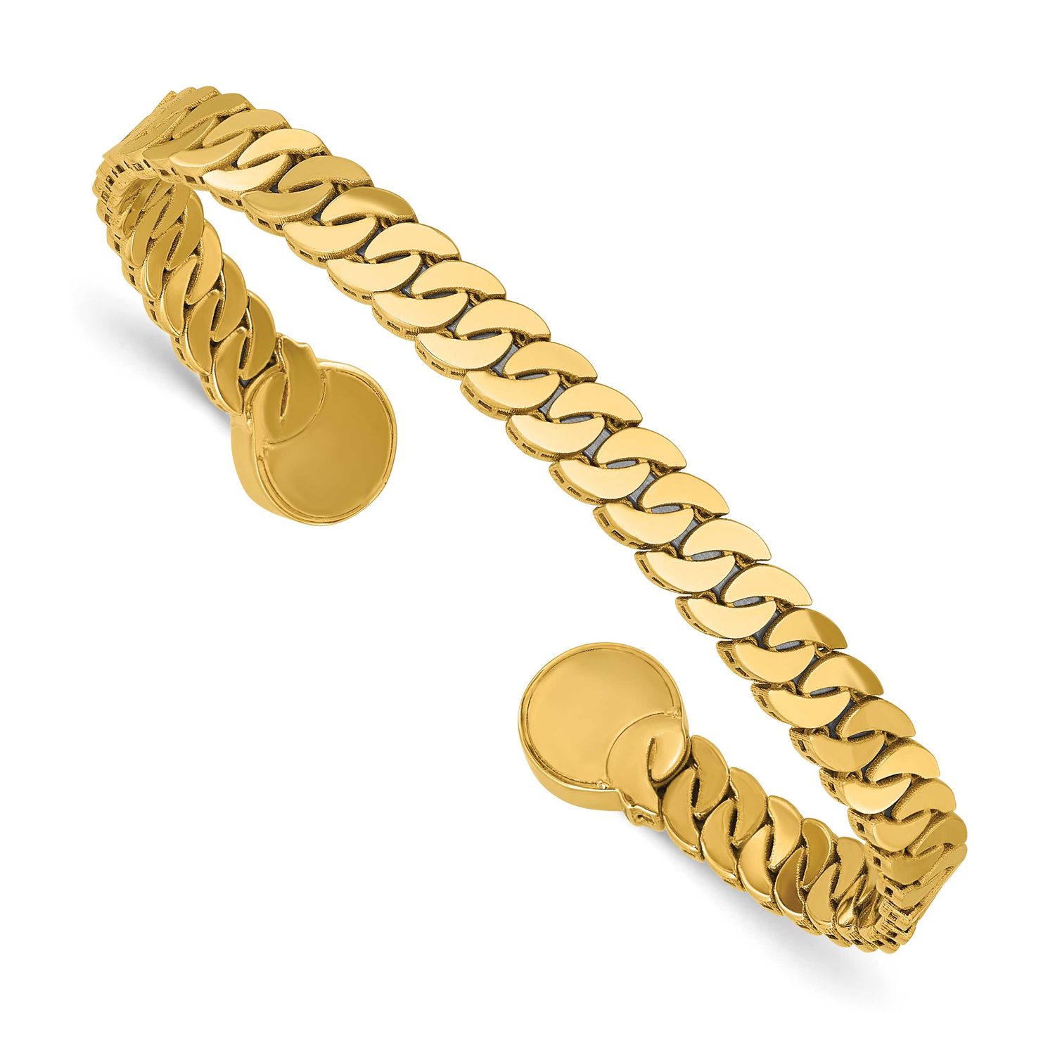 S-Link Cuff Bangle 14k Gold Polished LF2199 196904315736