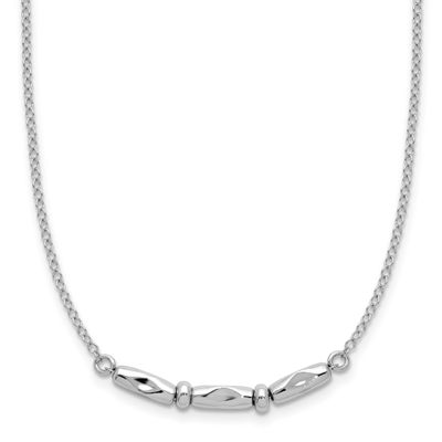 Fancy with 1 Inch Extender Necklace Sterling Silver Rhodium-plated Polished QLF1453-16.5 1969043216…