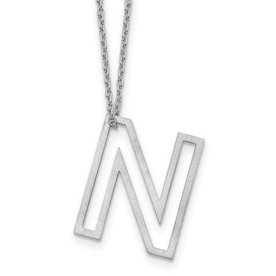 Cut Out Slide Initial N Necklace 10k White Gold 10XNA1474W/N
