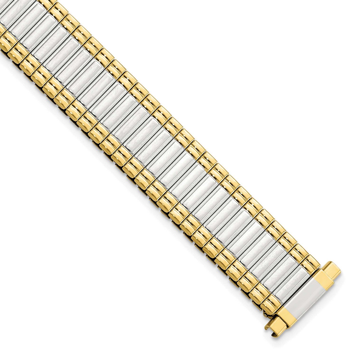 Debeer 12-15mm Ladies Sanded and Polished Two-Tone Stainless Steel Thin-Flexo Expansion Link 6 Inch…