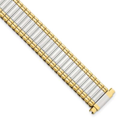 Debeer 12-15mm Ladies Sanded and Polished Two-Tone Stainless Steel Thin-Flexo Expansion Link 6 Inch…