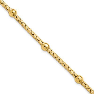 Braided Bracelet 14k Gold Polished and Satin LF2035-7.5 196904273524