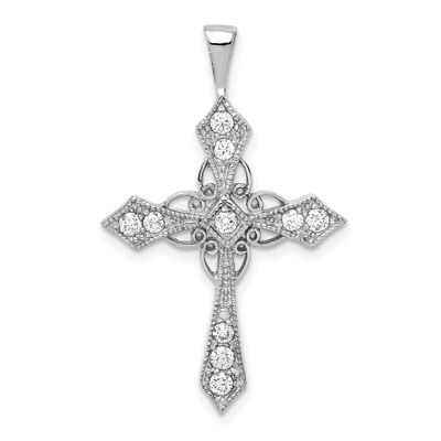 Aa Diamond Passion Cross Pendant 14k White Gold PM5082-033-WA