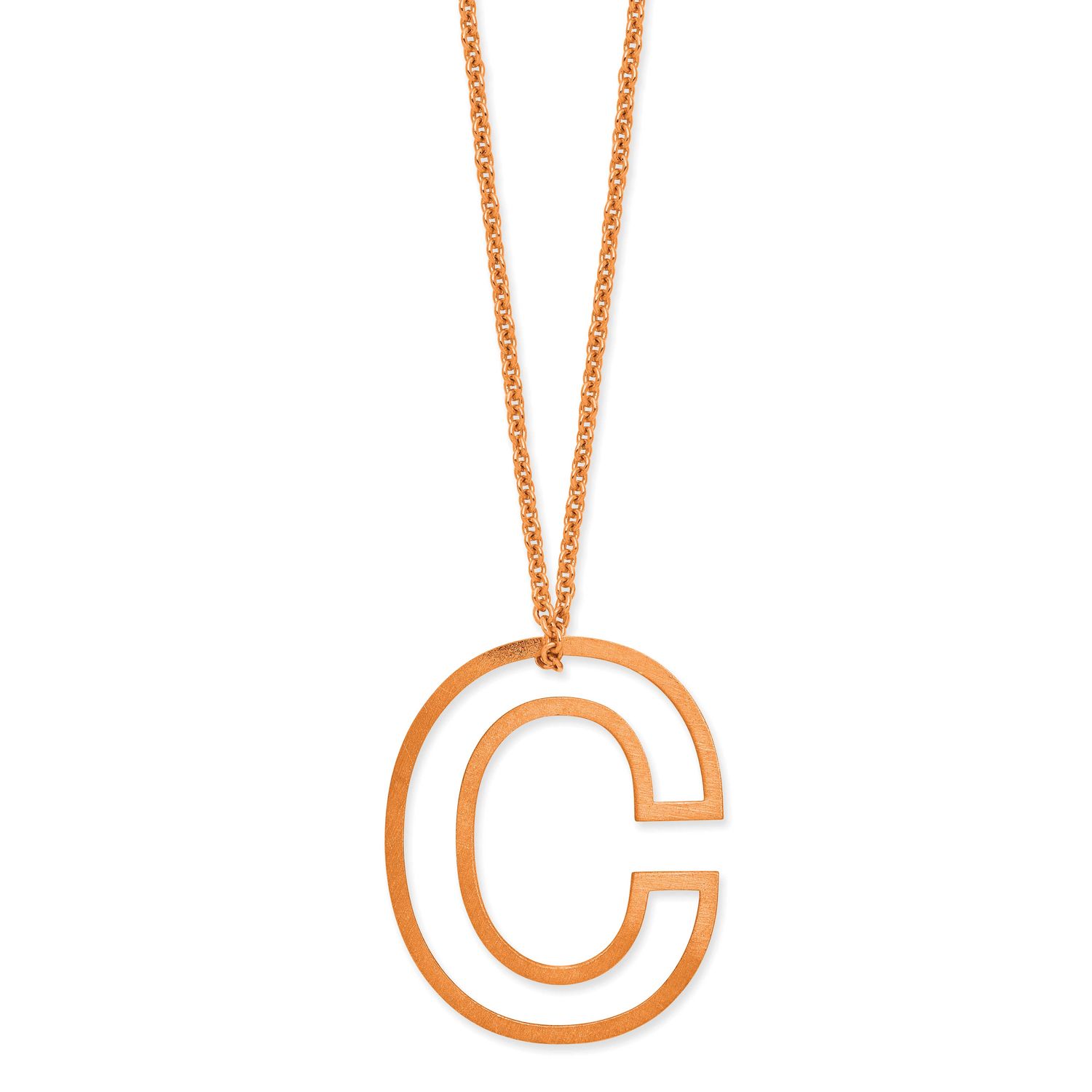 Cut Out Slide Initial C Necklace 14k Rose Gold XNA1474R/C