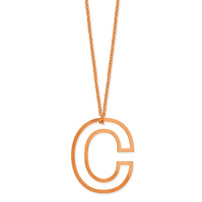 Cut Out Slide Initial C Necklace 14k Rose Gold XNA1474R/C