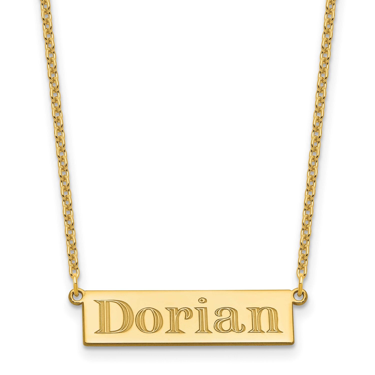 4-6 Letter Name Bar Necklace Sterling Silver Gold-plated XNA1525GP