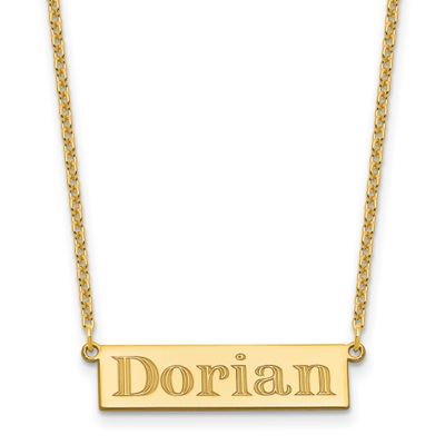 4-6 Letter Name Bar Necklace Sterling Silver Gold-plated XNA1525GP