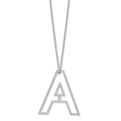 Cut Out Slide Initial A Necklace 14k White Gold XNA1474W/A