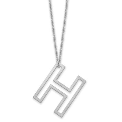 Cut Out Slide Initial H Necklace 14k White Gold XNA1474W/H