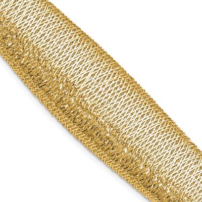 Woven Graduated Dome Bracelet 14k Gold Polished LF1958-7.5 196904258828