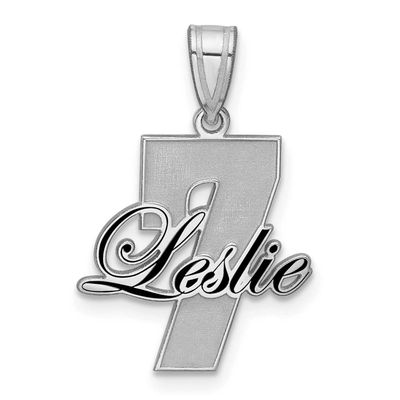Epoxy Name and Number Pendant 14k White Gold XNA1488W