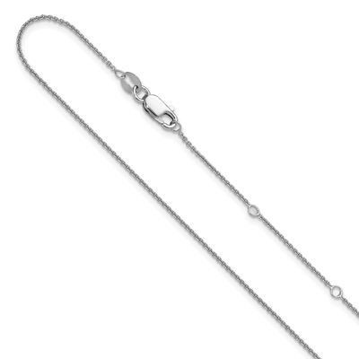 1.1mm Rolo 1In+1 Inch Adjustable Chain 18 Inch Sterling Silver Rhodium-plated FC106-16+2