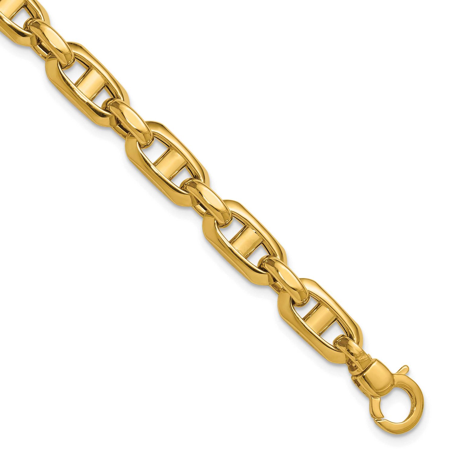 Fancy Mariner Link Bracelet 14k Gold Polished LF2264-7.5 196904315293